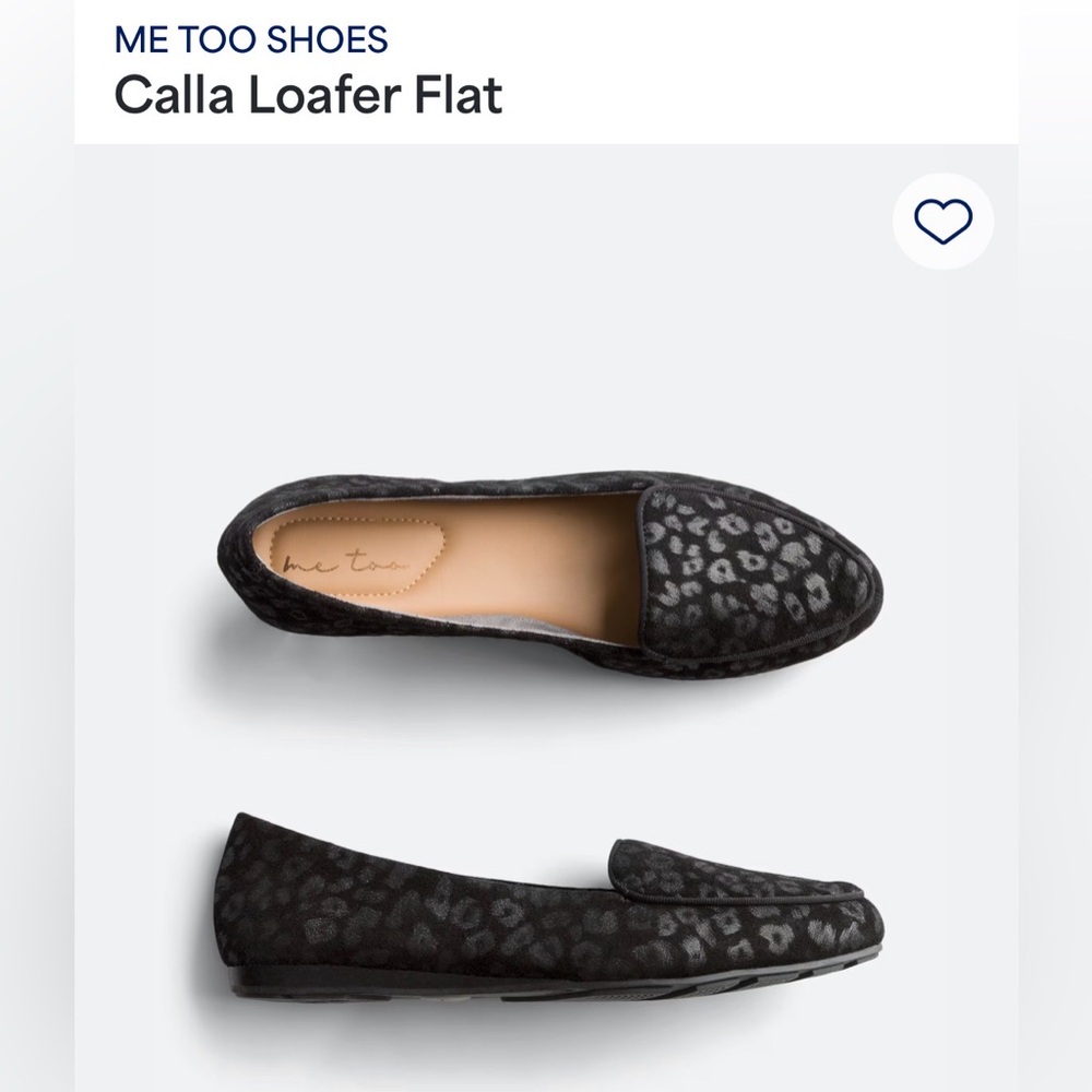 Me Too Black Leopard Calla Loafer Flats - Size 7 -New